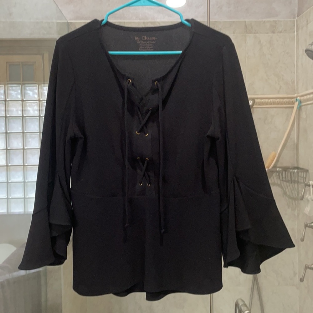 Chico’s Black peasant blouse